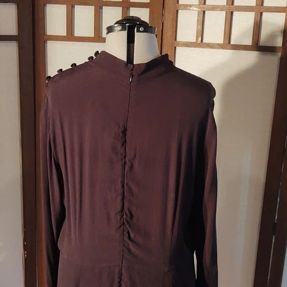 Loft Black A-line Dress Mock Neck Swing Dress Sz 16 NWT - Picture 9 of 14